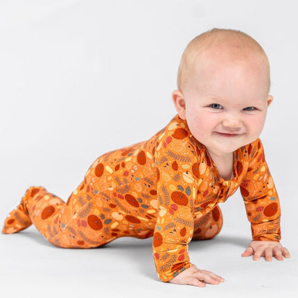 Fall Bamboo Zipper Footie