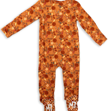 Fall Bamboo Zipper Footie
