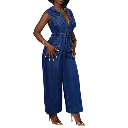 Fashionable Loose Cowboy Jumpsuit