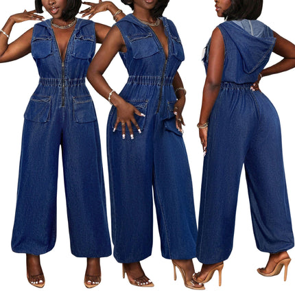 Fashionable Loose Cowboy Jumpsuit