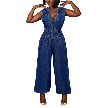 Fashionable Loose Cowboy Jumpsuit