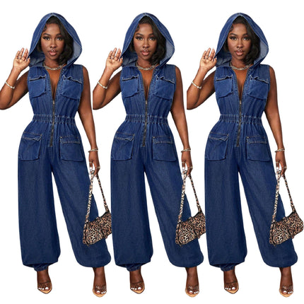 Fashionable Loose Cowboy Jumpsuit