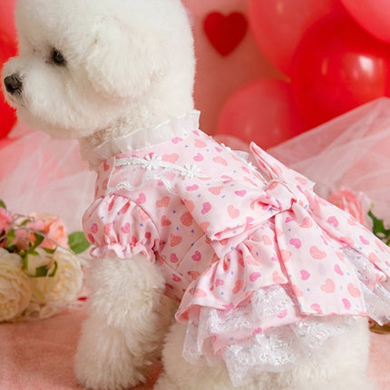 Fashionable Printed Pet Dress With Bow
