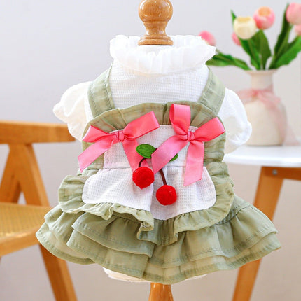 Fashionable Printed Pet Dress With Bow