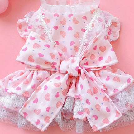 Fashionable Printed Pet Dress With Bow