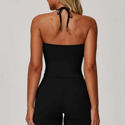The Surge Halter Crop Top Flared Leggings 2-Piece Set