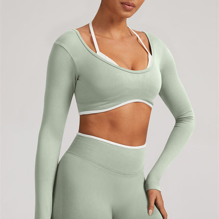 The Elevate Long Sleeve Crop top Shorts 2-Piece Set