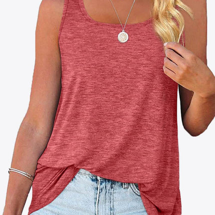 Curved Hem Square Neck Women Tank