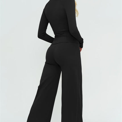 The Twirl Zip Jacket Halter Tank Top New Straight Leg Pants 3-Piece Set