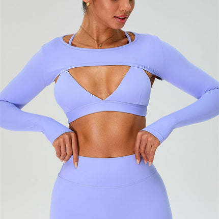 The Ember Sports Bra Crop Top Shorts 3-Piece Set