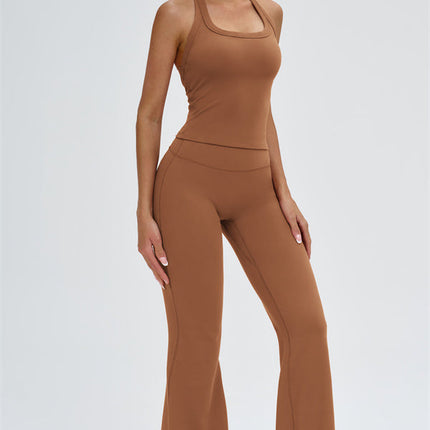 The Slate Y-Back Top Flared Leggings 2-Piece Set