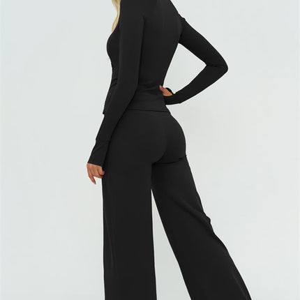 The Twirl Zip Jacket New Straight Leg Pants 2-Piece Set