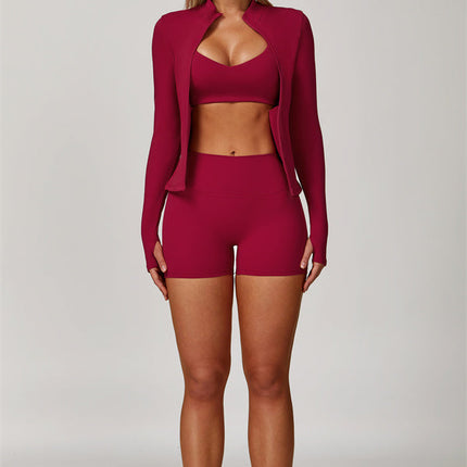 The Refresh Jacket Sports Bra Shorts 3-Piece Set