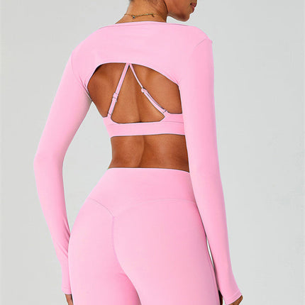 The Ember Sports Bra Crop Top Flared Leggings 3-Piece Set