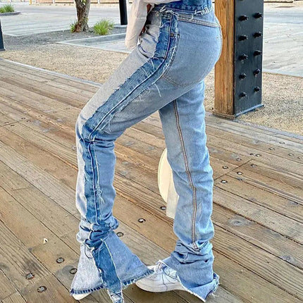 Flairé™ Stacked Jeans Women – High Waist Stretch Denim Bell Bottom Pants