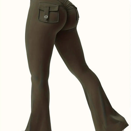 Flare Yoga Pants High Waisted | Flairé™ Flared Leggings with Pockets