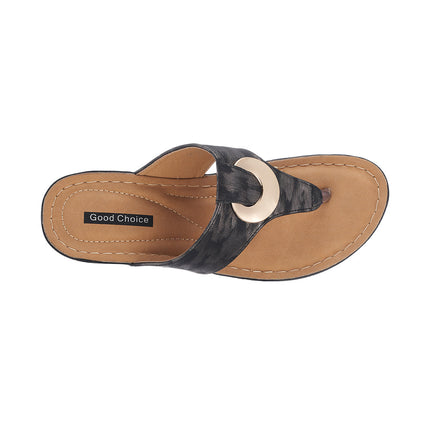 Women's Genelle Black Wedge Sandals