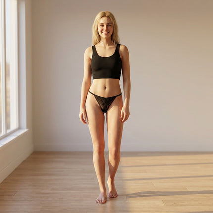 Mesh and Lace Micro Thong