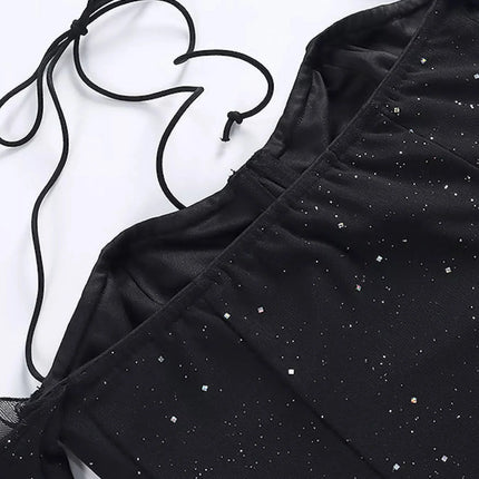 Glitter Mini Dress with Sleeves