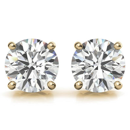3.50 CTW Lab Grown Round Diamond Stud Earrings in 14k Gold – G/VS AGI Certified