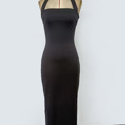 Stylish Halter Neck Bodycon Midi Dress