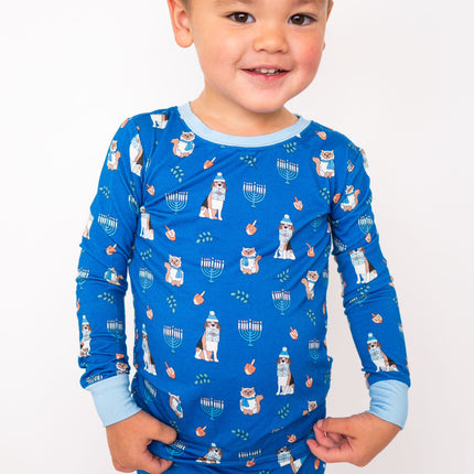 Hanukkah Pets (Long Sleeve PJ) - Blue