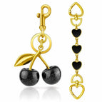 Black Cherry Charm & Bag Extender (Black Heart)