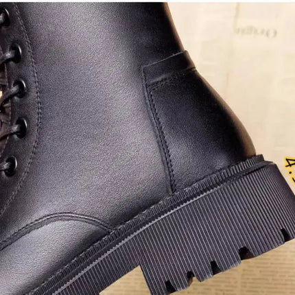Black Leather Winter Boots for Women | British Martin Style