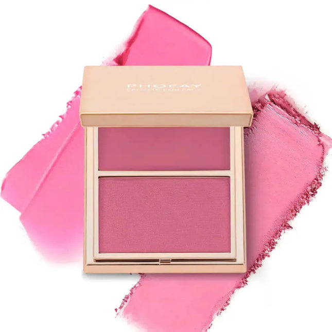 PHOFAY Cream and Powder Blush – Buildable Blush Duo for Radiant Glow