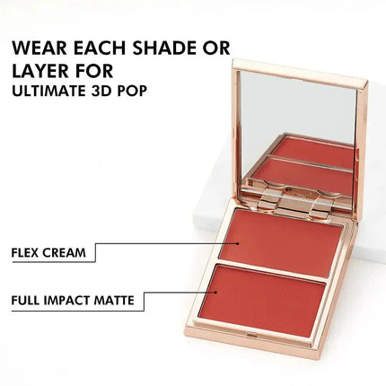 PHOFAY Cream and Powder Blush – Buildable Blush Duo for Radiant Glow
