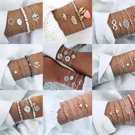 Beaded Chain Bracelet Set for Women