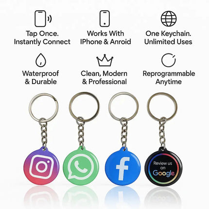 NFC Keychain – Instantly Share Social Media & Contact Info with One Tap