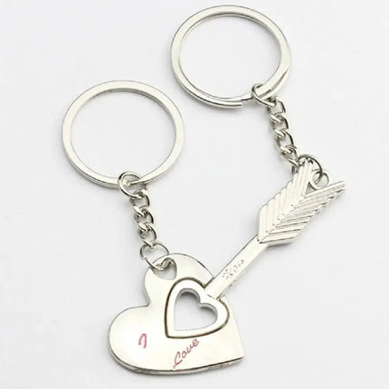 Couple Heart Keychain Set – Matching Love Keyrings for Boyfriend & Girlfriend