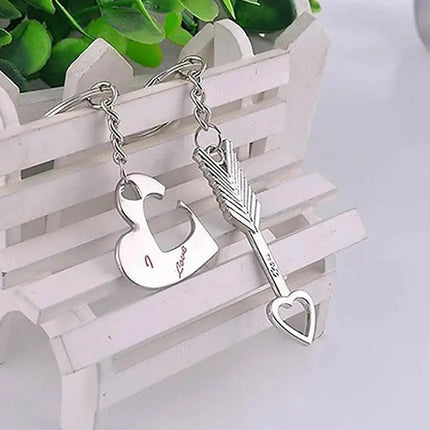 Couple Heart Keychain Set – Matching Love Keyrings for Boyfriend & Girlfriend