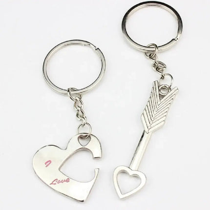 Couple Heart Keychain Set – Matching Love Keyrings for Boyfriend & Girlfriend