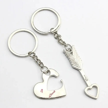 Couple Heart Keychain Set – Matching Love Keyrings for Boyfriend & Girlfriend