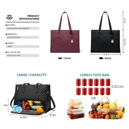 Laptop Bag with Lunch Compartment | Work Tote