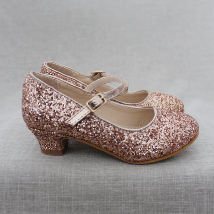 Rock Glitter Mary Jane with Glitter Heels for Girls