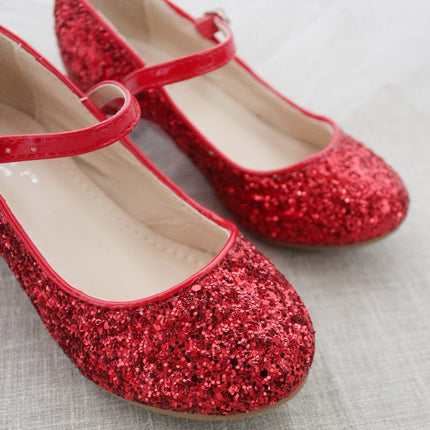 Rock Glitter Mary Jane with Glitter Heels for Girls