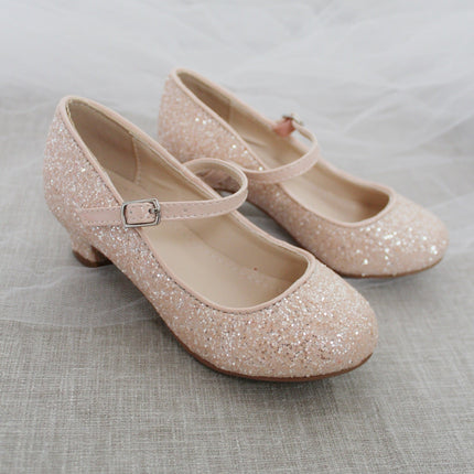 Rock Glitter Mary Jane with Glitter Heels for Girls