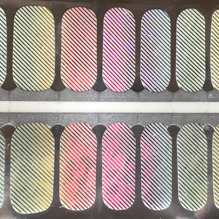 Rainbow Metallic Stripes - Sheer Overlay