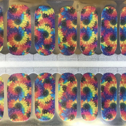 Rainbow Sunflowers mani