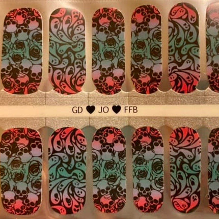 Custom - Ombré Teal Skulls