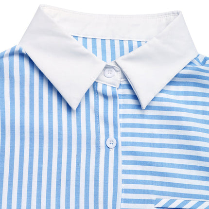 Women's Striped Casual Shirt - Polyester Viscose Blend Top