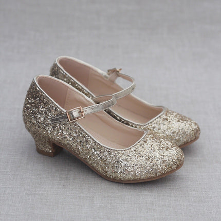 Rock Glitter Mary Jane with Glitter Heels for Girls