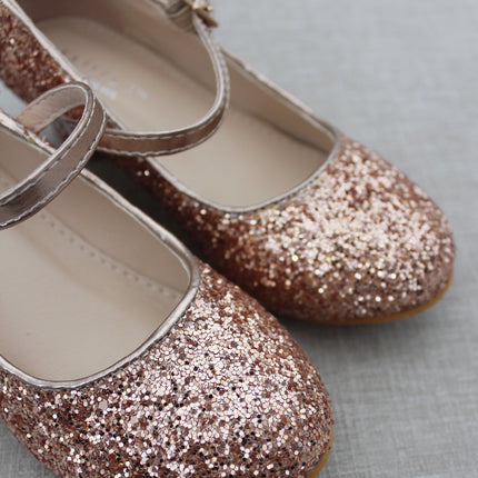 Rock Glitter Mary Jane with Glitter Heels for Girls