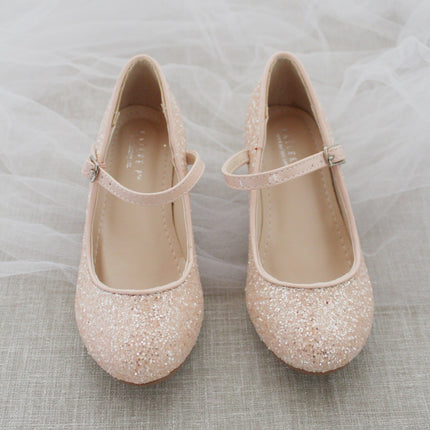 Rock Glitter Mary Jane with Glitter Heels for Girls