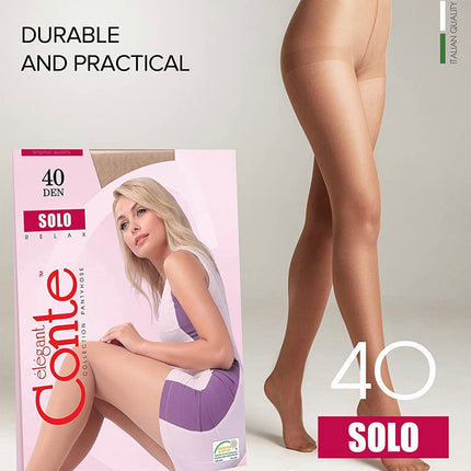 Conte Solo 40 Den - Classic Women's Tights with a Reinforced Shorts (8С-38СП)