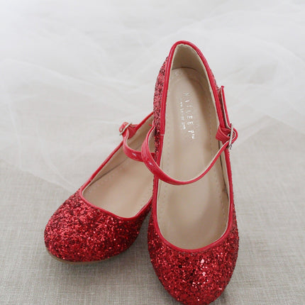 Rock Glitter Mary Jane with Glitter Heels for Girls