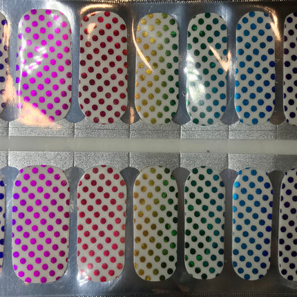 Rainbow Metallic Dots - Sheer Overlay